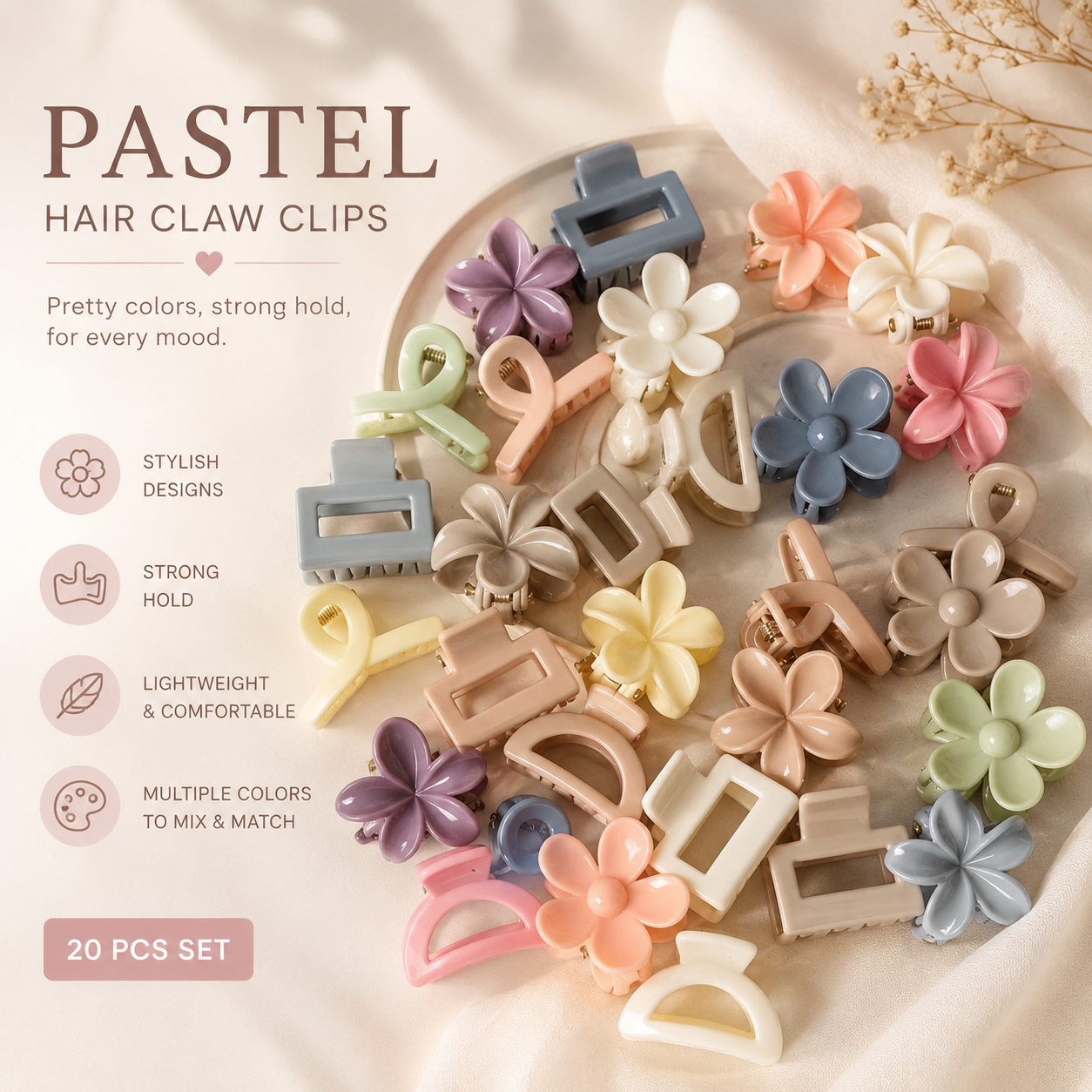 30pcs Pastel Mini Hair Claw Clips Set