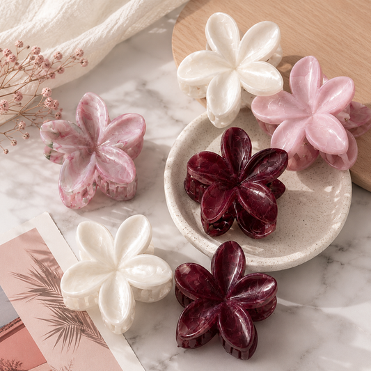 6pcs Elegant Flower Hair Claw Clip 🌸