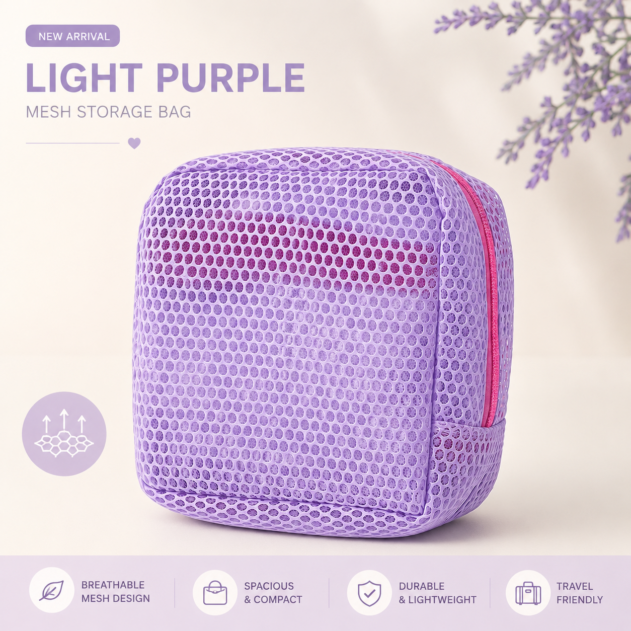 Mesh Travel Cosmetic Organizer Bag